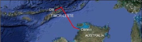 Darwin to Dili Rally - planned route © SW